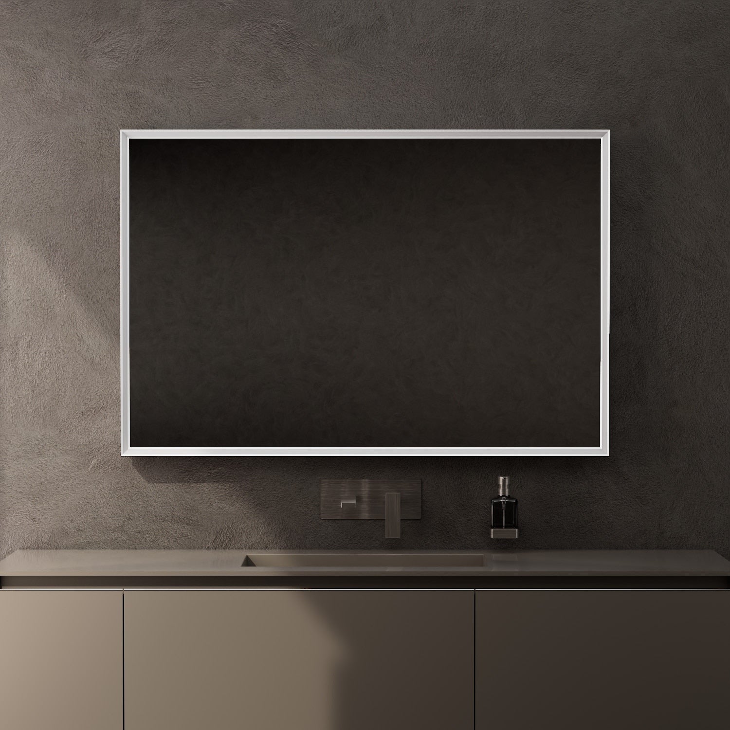 Inda - Specchio LED Pirano 120x80cm dimmerabile con telaio bianco