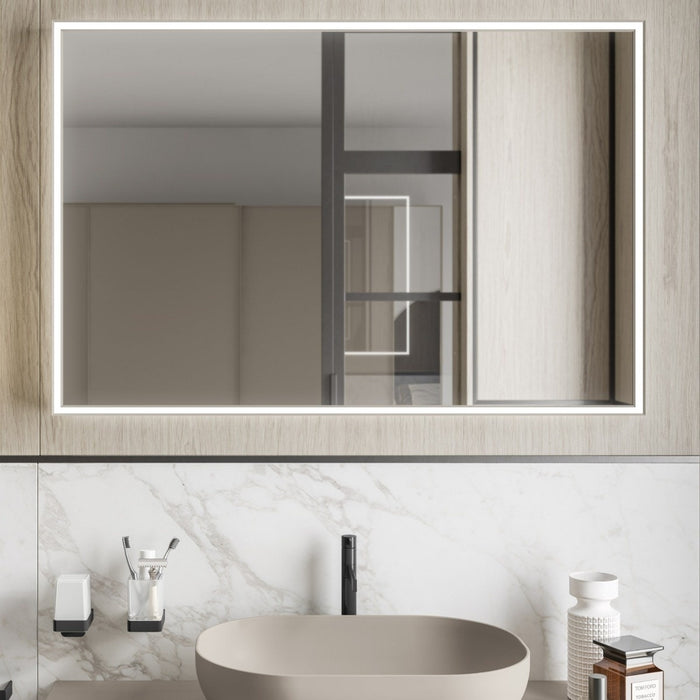 Inda - Specchio LED Pirano 160x80cm dimmerabile con telaio bianco