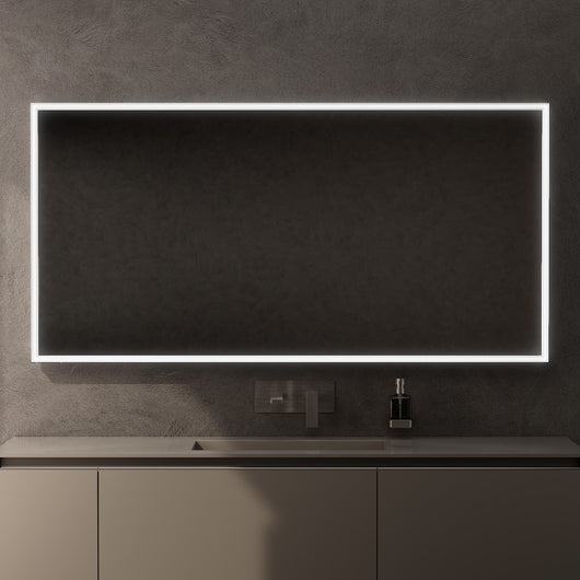 Inda - Specchio LED Pirano 160x80cm dimmerabile con telaio bianco