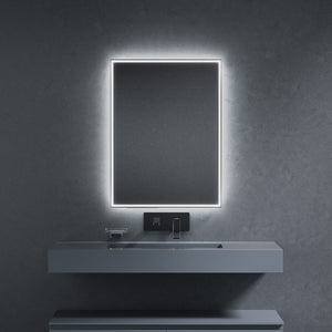 Inda - Specchio LED Pirano+ 60x80cm nero luce ed intensità dimmerabili