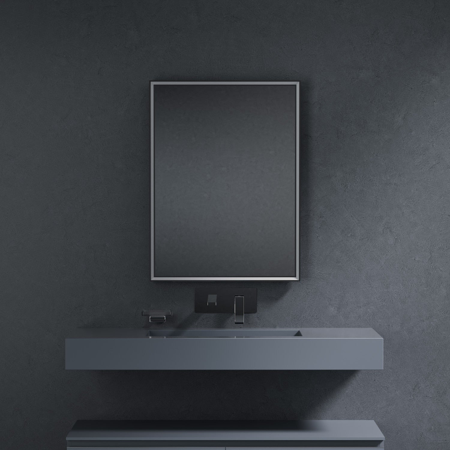 Inda - Specchio LED Pirano+ 60x80cm nero luce ed intensità dimmerabili