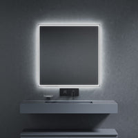 Inda - Specchio LED Pirano+ 80x80cm nero luce ed intensità dimmerabili