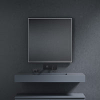 Inda - Specchio LED Pirano+ 80x80cm nero luce ed intensità dimmerabili