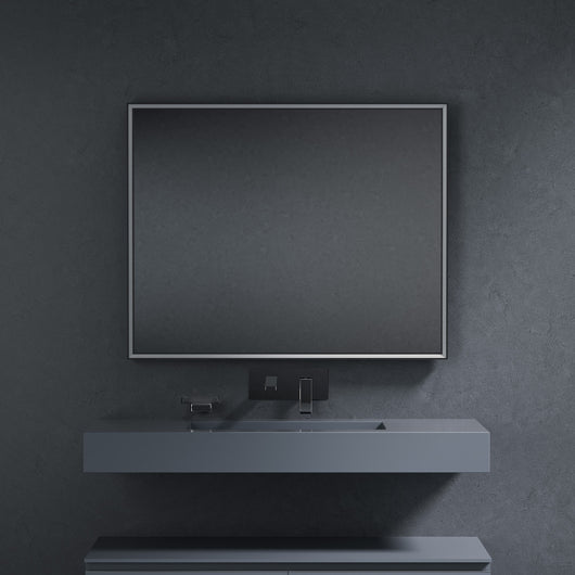 Inda - Specchio LED Pirano+ 100x80cm nero luce ed intensità dimmerabili