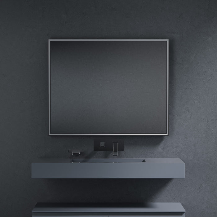 Inda - Specchio LED Pirano+ 100x80cm nero luce ed intensità dimmerabili