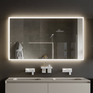 Inda - Specchio LED Pirano+ 100x80cm satinato luce ed intensità dimmerabili