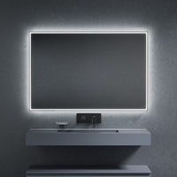 Inda - Specchio LED Pirano+ 120x80cm nero luce ed intensità dimmerabili