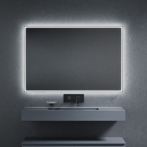 Inda - Specchio LED Pirano+ 120x80cm nero luce ed intensità dimmerabili