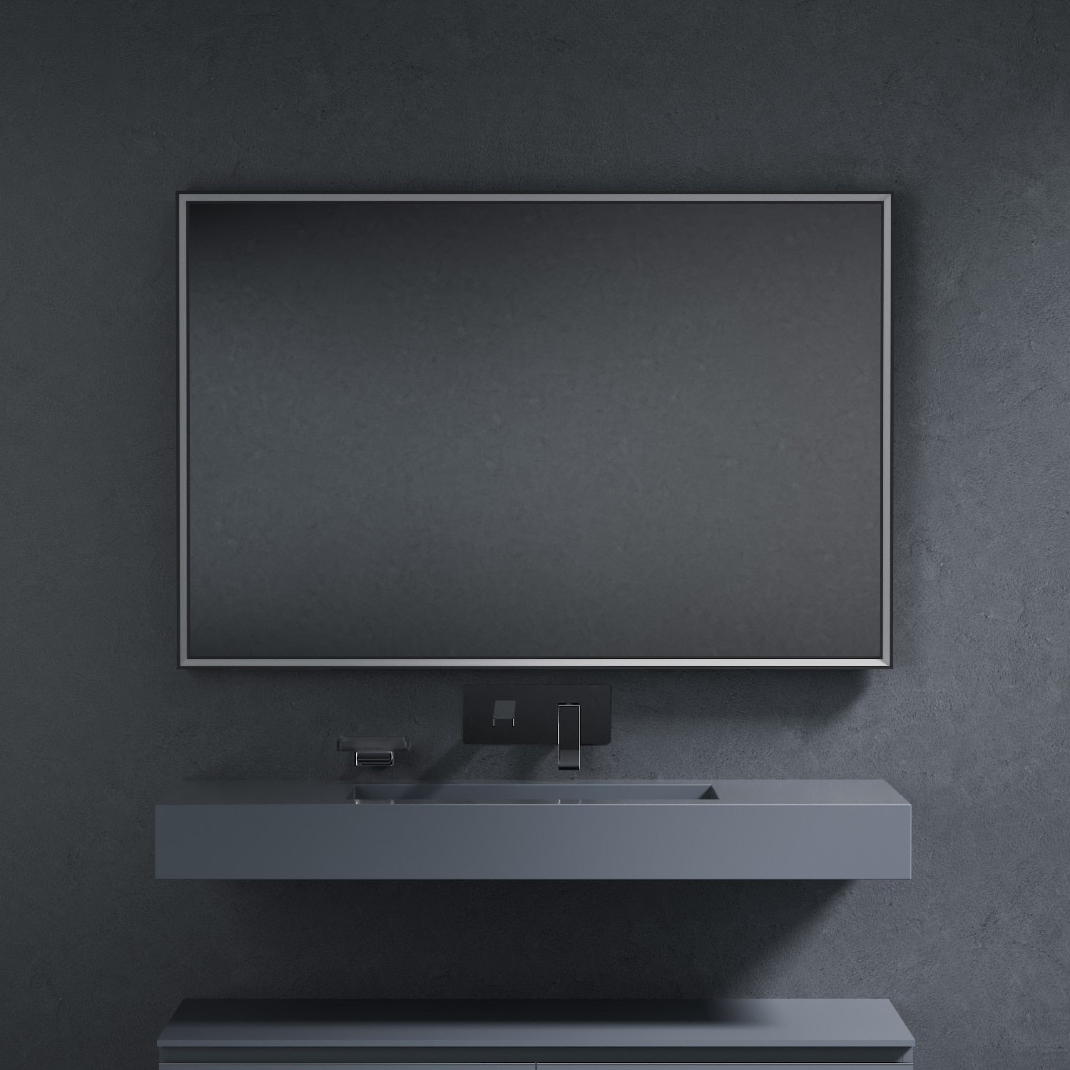 Inda - Specchio LED Pirano+ 120x80cm nero luce ed intensità dimmerabili