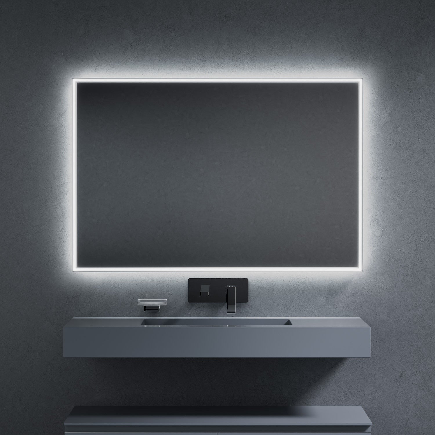 Inda - Specchio LED Pirano+ 120x80cm satinato luce ed intensità dimmerabili