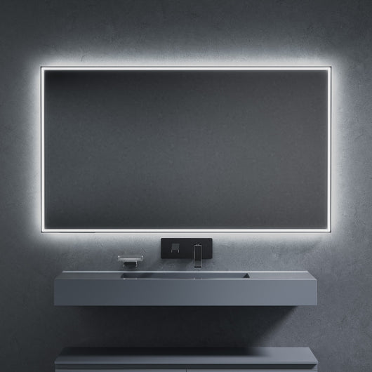 Inda - Specchio LED Pirano+ 140x80cm nero luce ed intensità dimmerabili