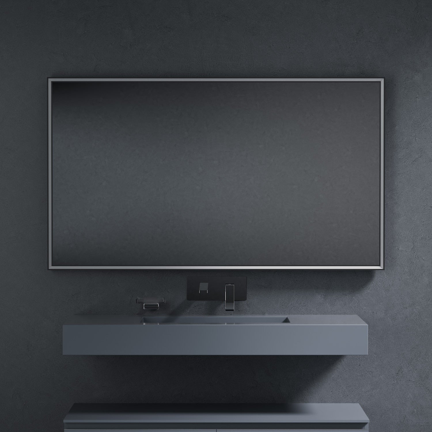 Inda - Specchio LED Pirano+ 140x80cm nero luce ed intensità dimmerabili