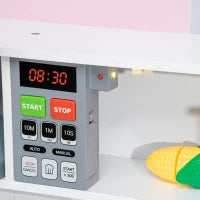 HOMCOM Cucina Giocattolo per Bambini con Altezza Regolabile, Suoni, Luci e Utensili, in MDF e PP, 60x30.5x93.2 cm