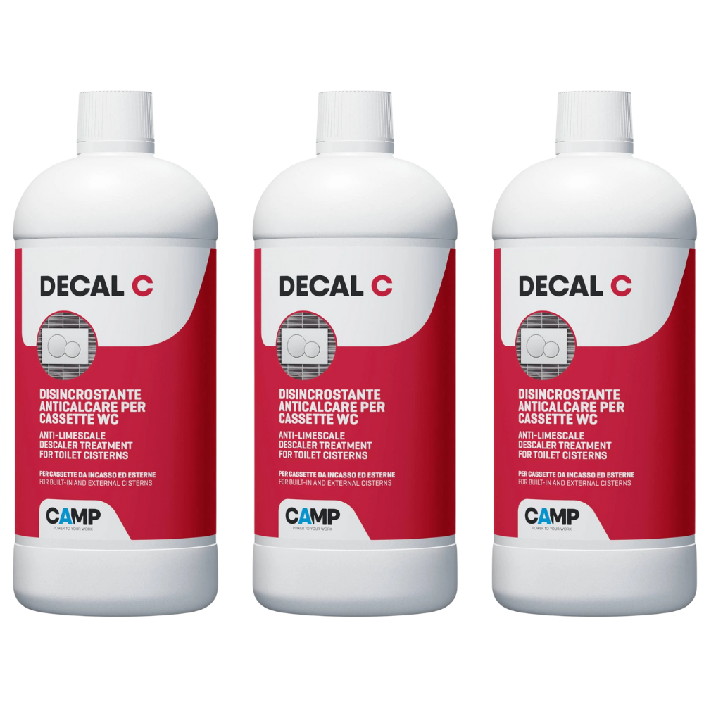 Kit 3 pezzi decal c trattamento disincrostante anticalcare per wc 1 litro