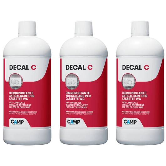 Kit 3 pezzi decal c trattamento disincrostante anticalcare per wc 1 litro