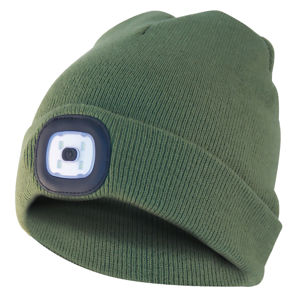 CAPPELLO A CUFFIA CON LUCE LED colore verde militare VELAMP