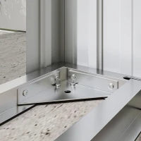 Legnaia con pavimento rialzato e tetto inclinato, in acciaio zincato 213x66,5x150cm Grigio