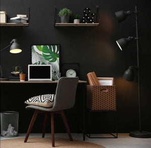 SABRINA SET DI 2 MENSOLE 45CM E 30CM LEGNO E METALLO NERO