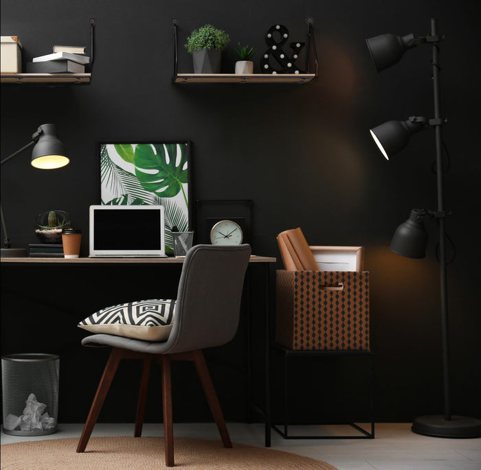 SABRINA SET DI 2 MENSOLE 45CM E 30CM LEGNO E METALLO NERO