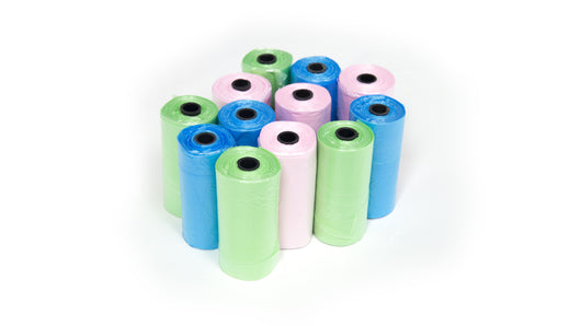 Set 4 rotoli Da 20 Sacchetti Igienici Per Bisogni Cani Bustine Escrementi Colori Assortiti