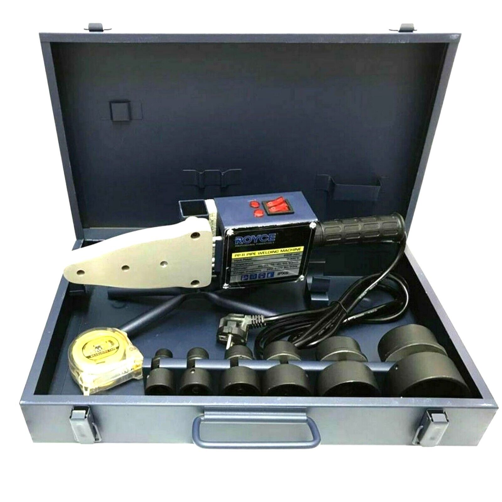 SALDATORE POLIFUSORE 1600W PER SALDATURA TUBI PLASTICA PVC PVDF 6 MATRICI