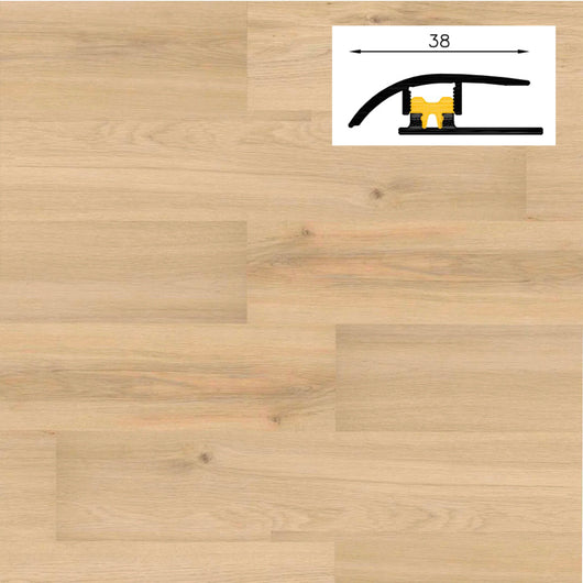 Barra da 90cm di PROFILO GIUNTO in Alluminio Gamma Laminati - Piatto o a discesa (base+coperchio) - SAMYELI - DISCESA