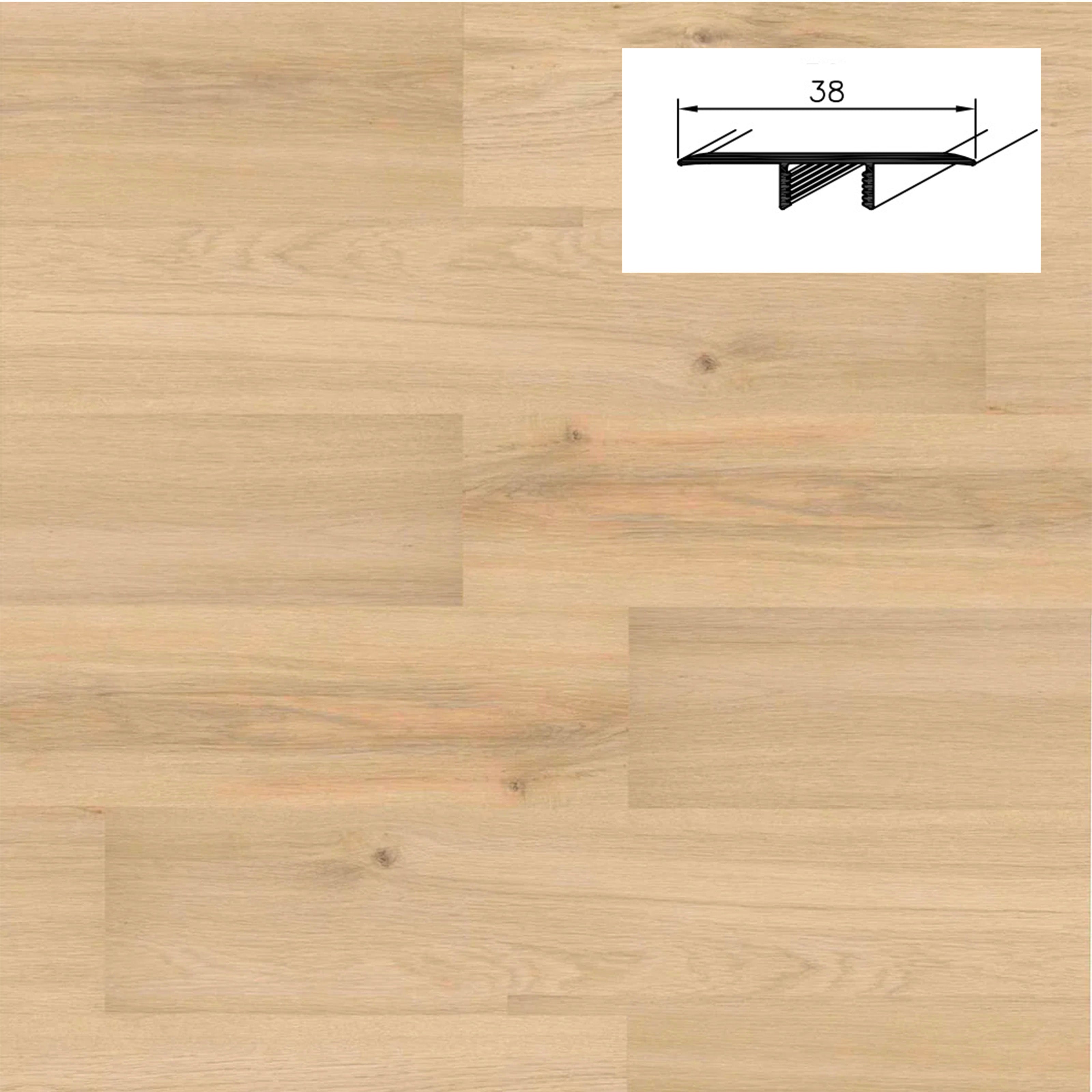 Barra da 90cm di PROFILO GIUNTO in Alluminio Gamma Laminati - Piatto o a discesa (base+coperchio) - SAMYELI - PIATTO