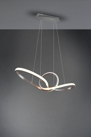 SANSA SOSPENSIONE LED 28W  3200lm, 3000K INFINITO ACCIAIO SATINATO DIMMERABILE CON INTERRUTTORE L. 80CM