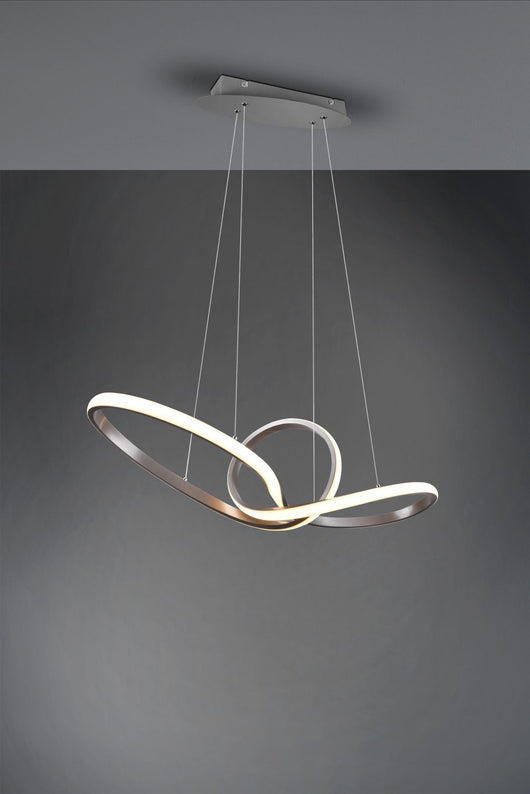 SANSA SOSPENSIONE LED 28W  3200lm, 3000K INFINITO ACCIAIO SATINATO DIMMERABILE CON INTERRUTTORE L. 80CM