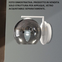 SARA-A B Lampada da parete solo struttura senza vetro colore bianco opaco 1 luce attacco E14