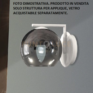 SARA-A B Lampada da parete solo struttura senza vetro colore bianco opaco 1 luce attacco E14