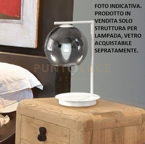SARA-L B Lampada da tavolo solo struttura bianca opaco senza vetri attacco E27