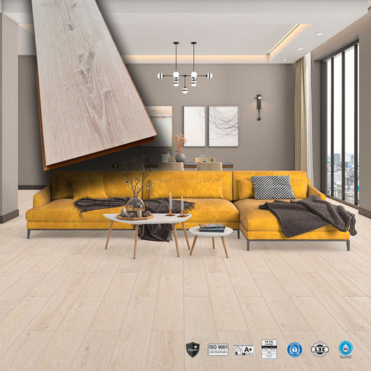 Pavimento in laminato 8mm Click Spazzolato  bisellato SATEN 197x1205 - 10 anni garanzia