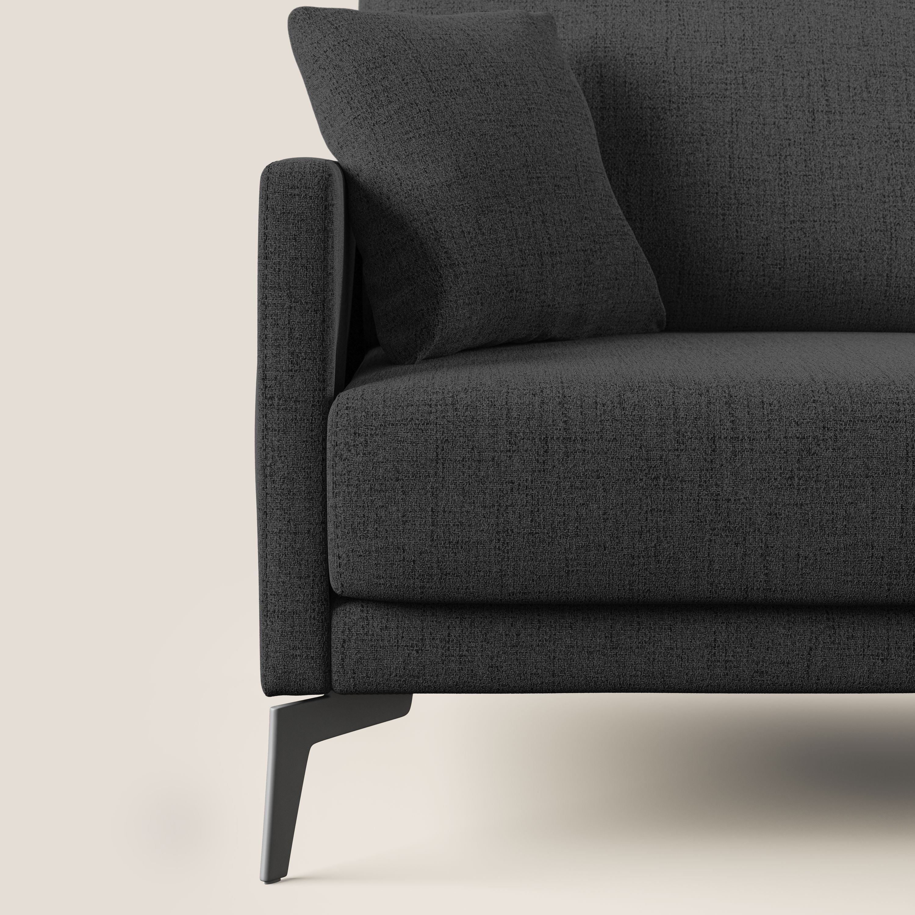 Divano 3 Posti 180x94x90 cm in Tessuto Antracite