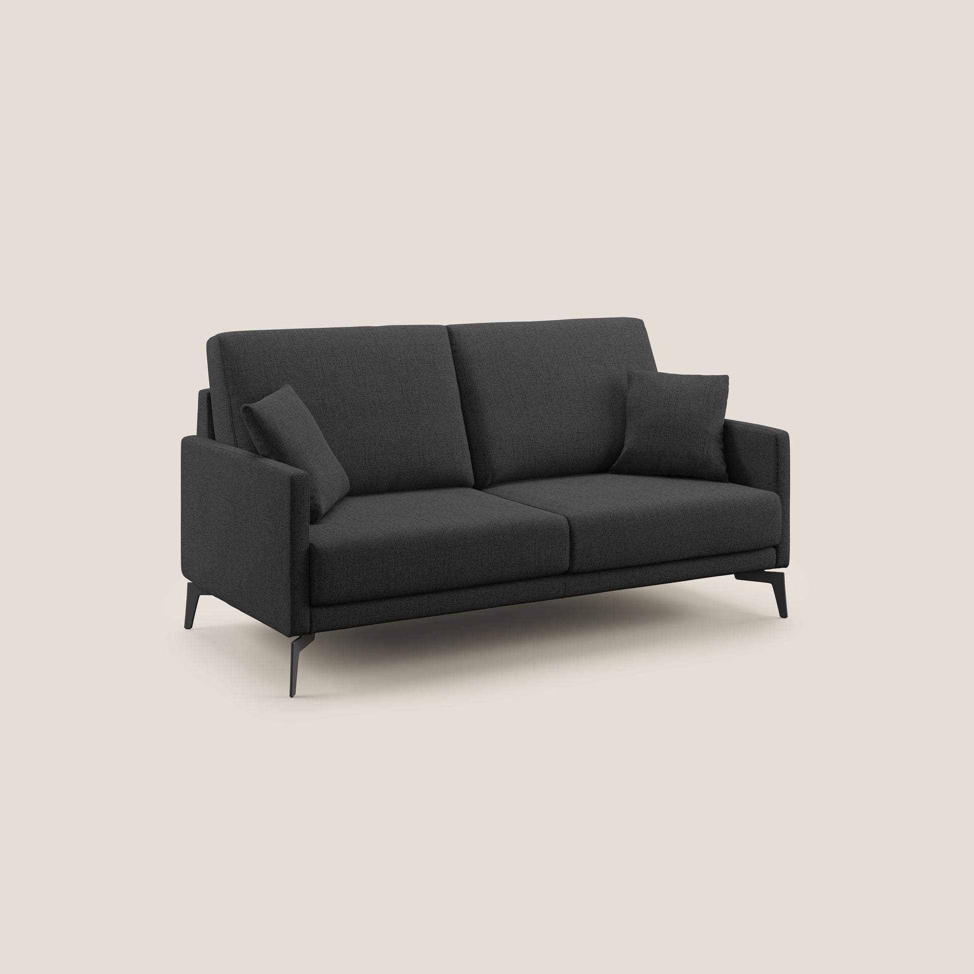 Divano 2 Posti 160x94x90 cm in Tessuto Antracite