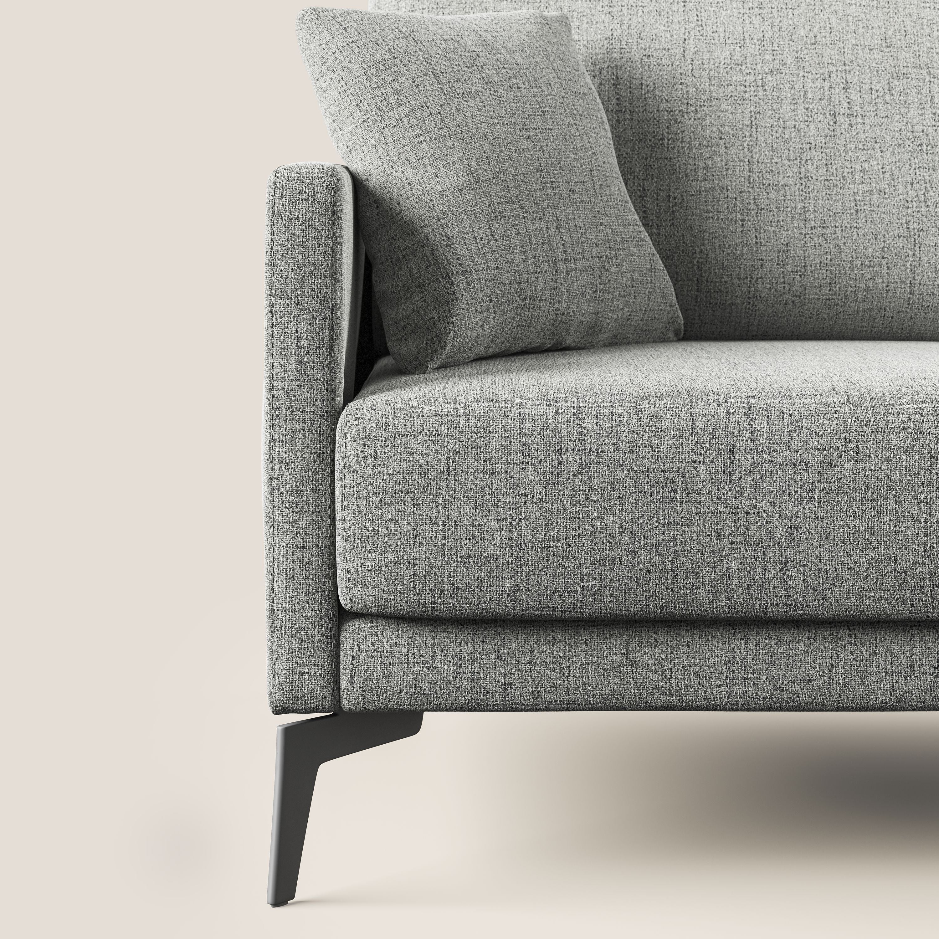 Divano 2 Posti 140x94x90 cm in Tessuto Grigio Chiaro