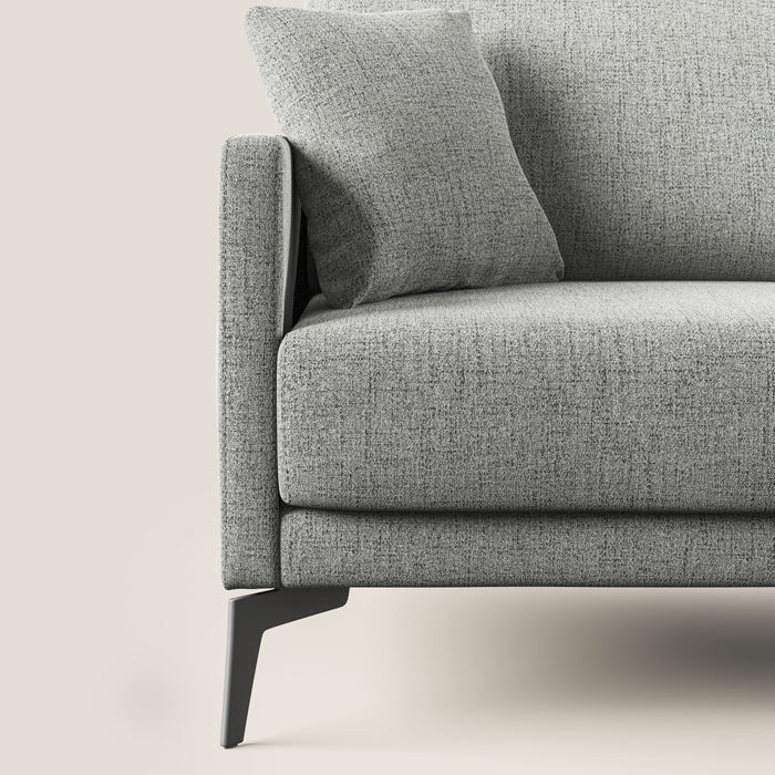Divano 2 Posti 140x94x90 cm in Tessuto Grigio Chiaro