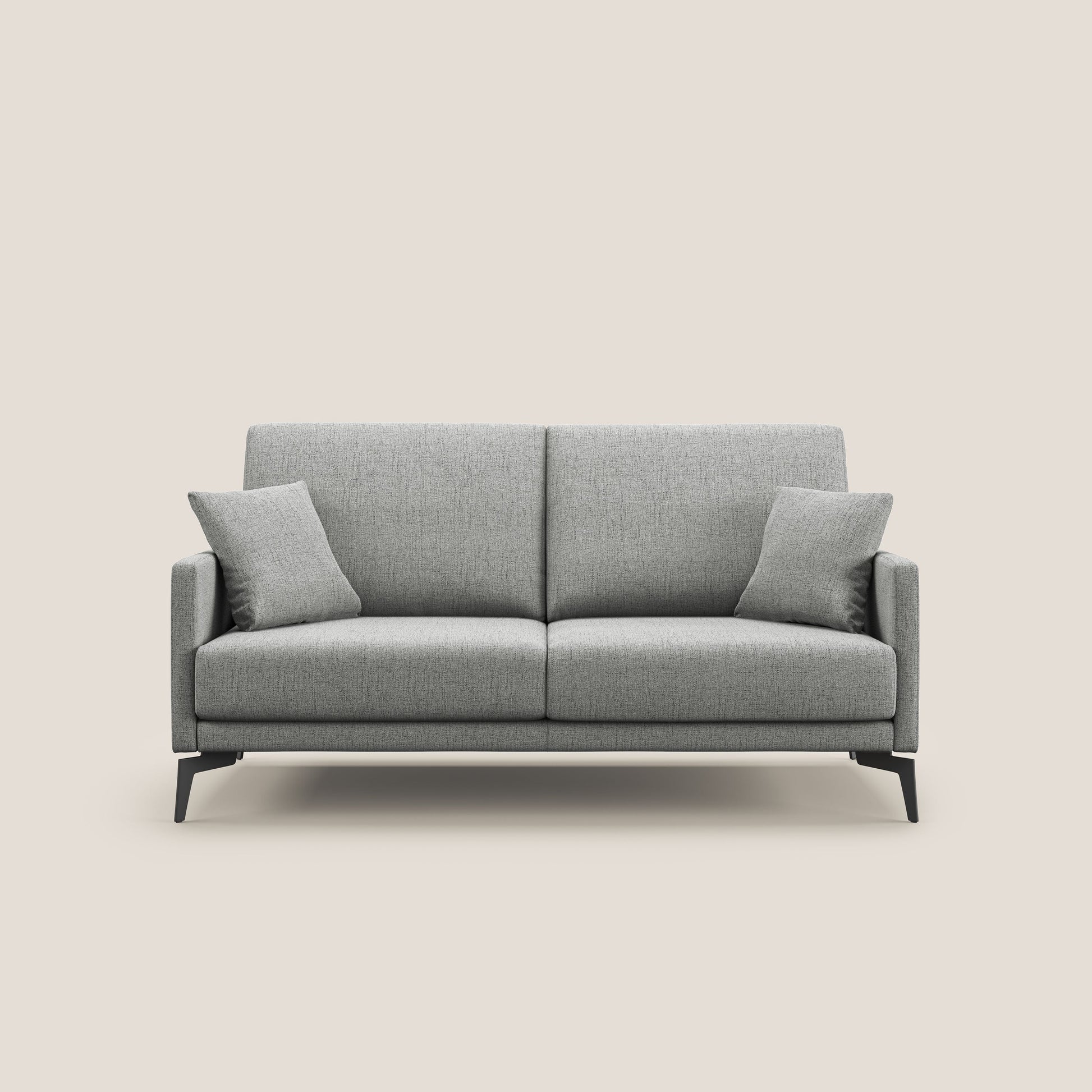 Divano 2 Posti 160x94x90 cm in Tessuto Grigio Chiaro