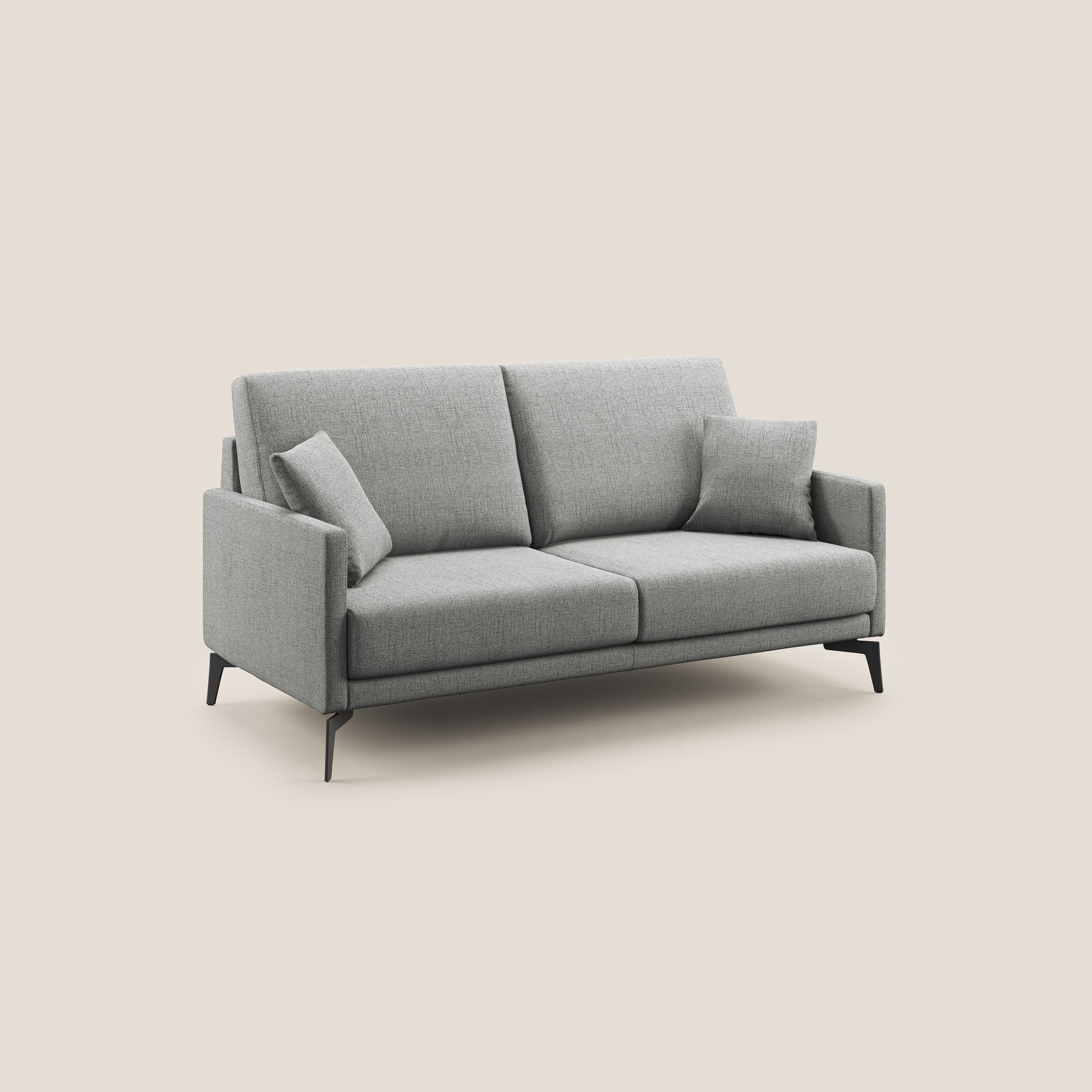 Divano 2 Posti 160x94x90 cm in Tessuto Grigio Chiaro
