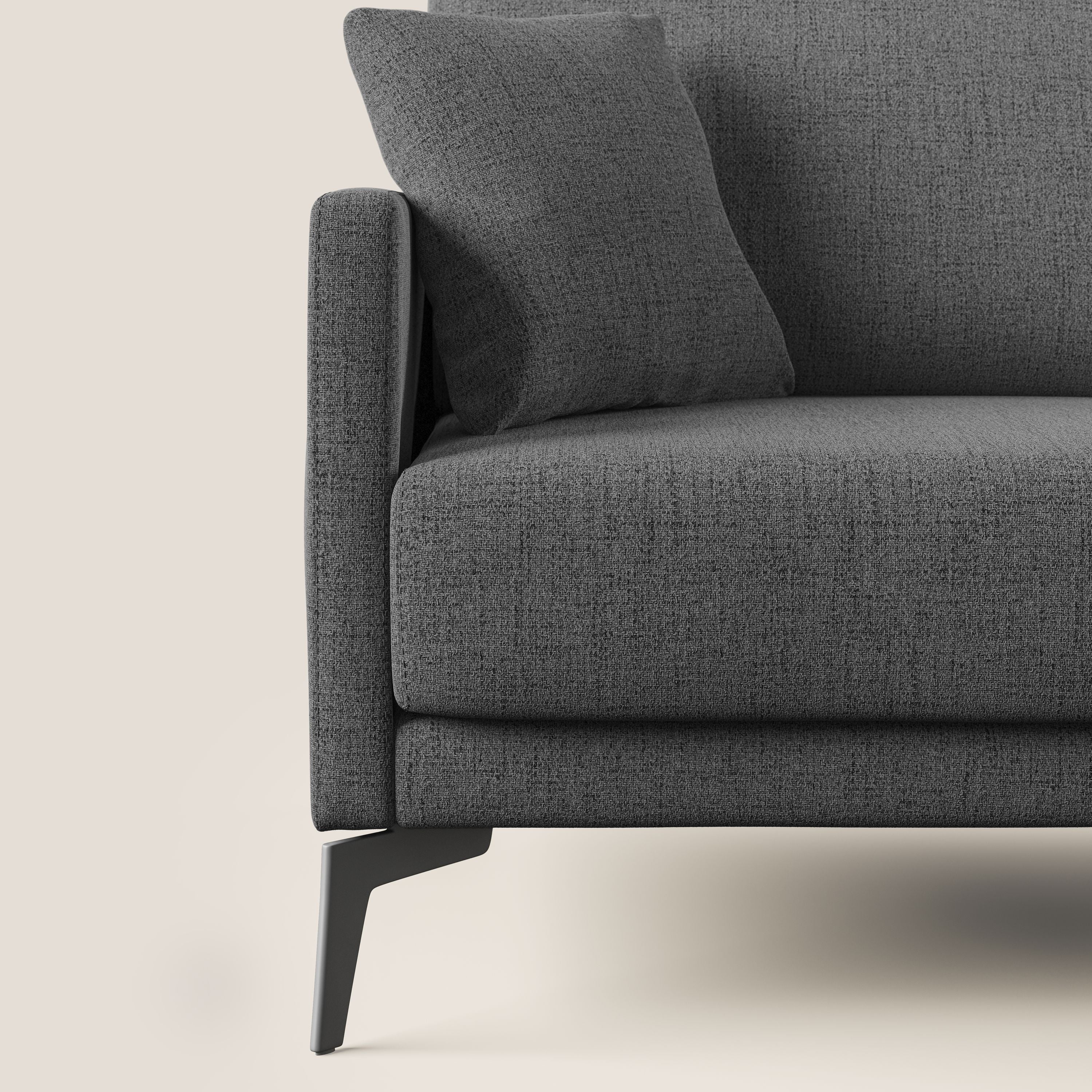 Divano 3 Posti 180x94x90 cm in Tessuto Grigio