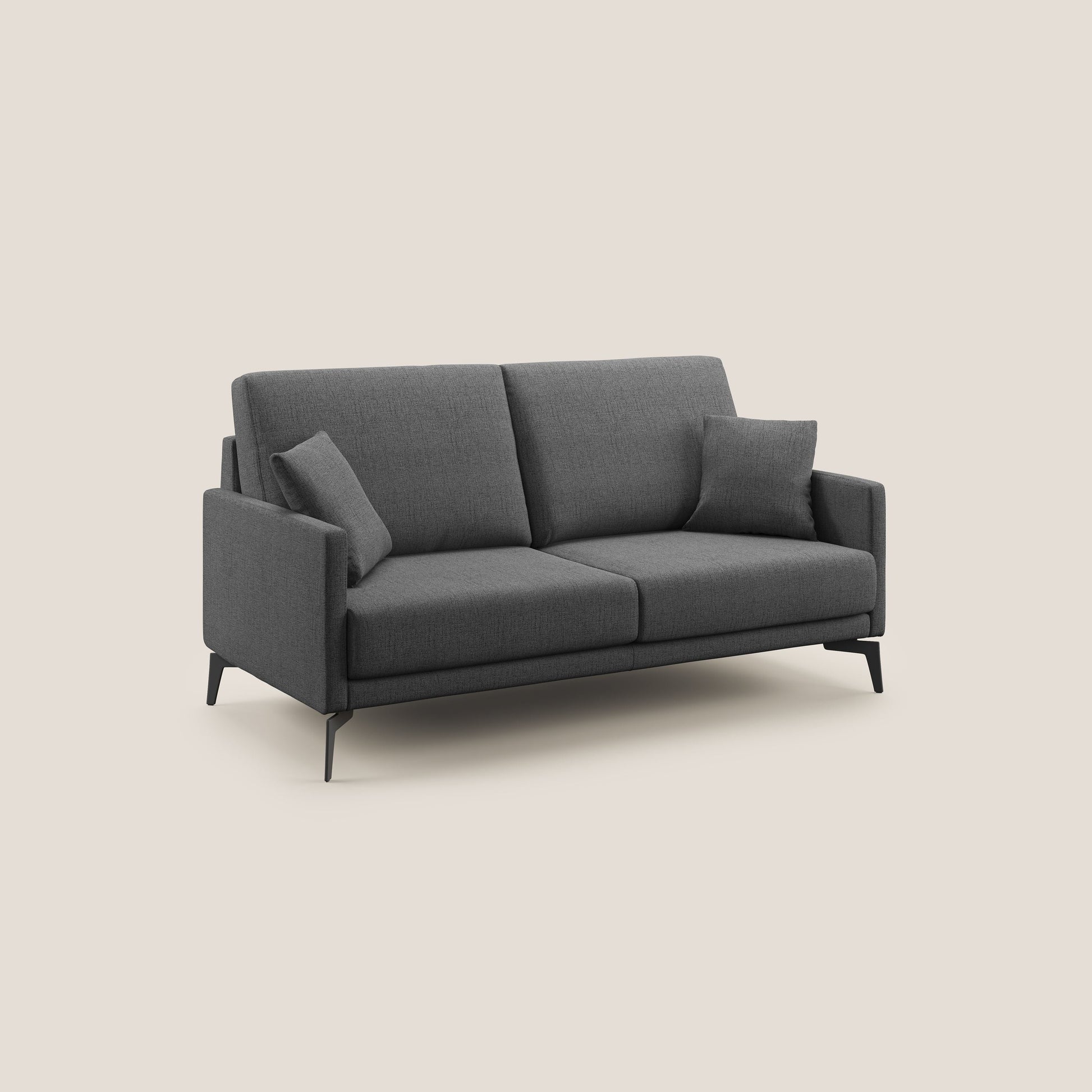 Divano 2 Posti 140x94x90 cm in Tessuto Grigio