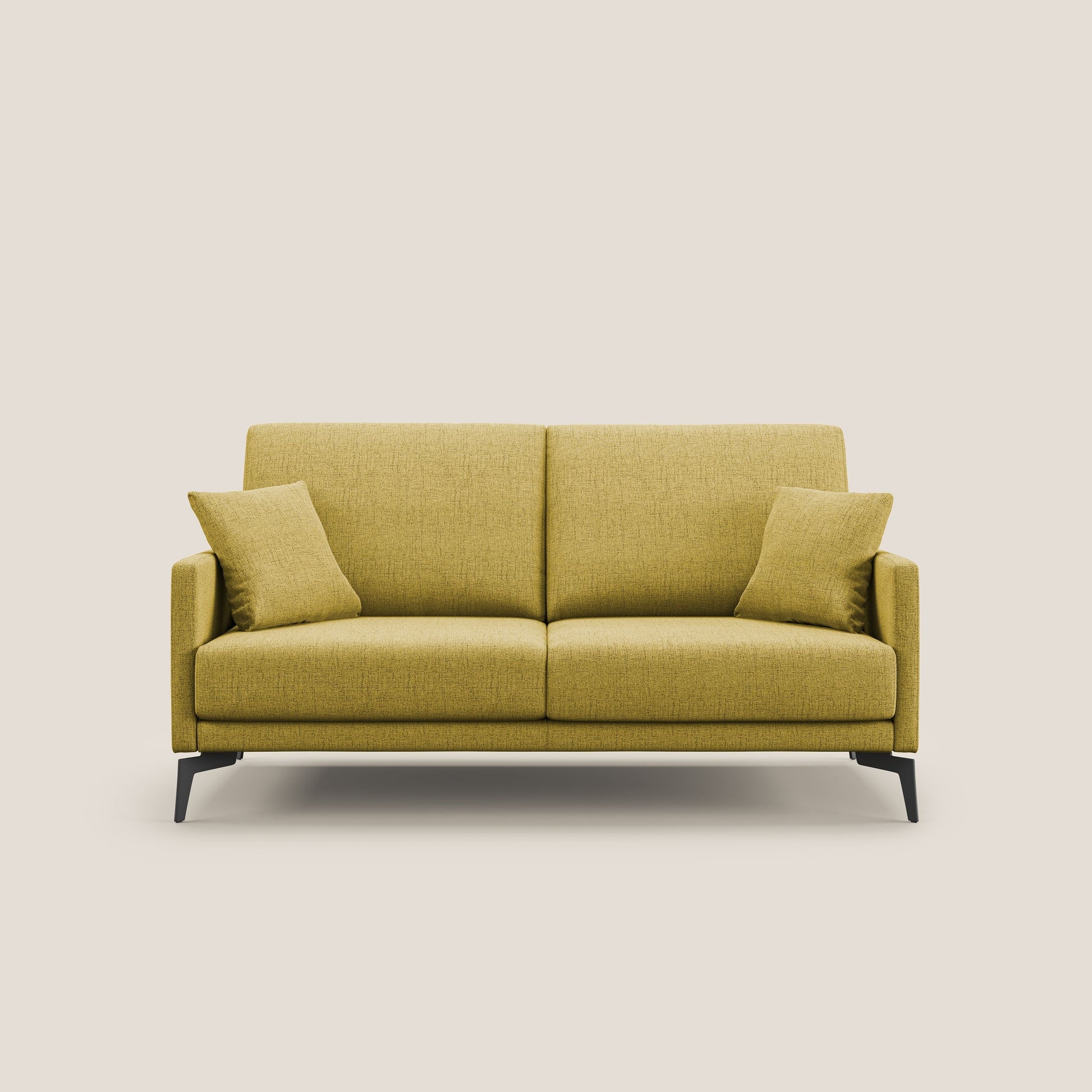 Divano 2 Posti 160x94x90 cm in Tessuto Giallo