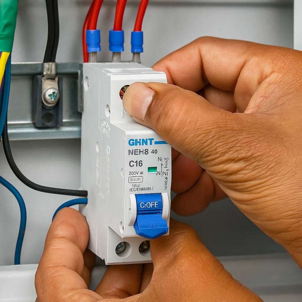 Chint interruttore magnetotermico compatto 1p+n curva c 1 modulo 4,5 ka 230v *** ampere 16 ampere, confezione 1