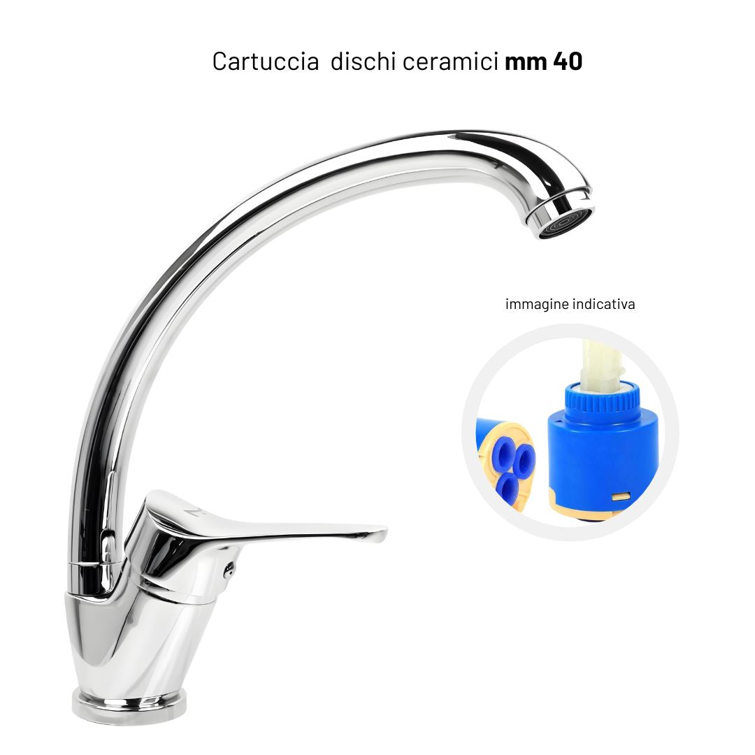 Miscelatore monoforo ottone per lavello cucina funny erogazione orientabile *** confezione 1