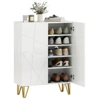 Scarpiera a 2 Porte, con 4 Ripiani Regolabili 72 x 31,5 x 95 cm, Bianco