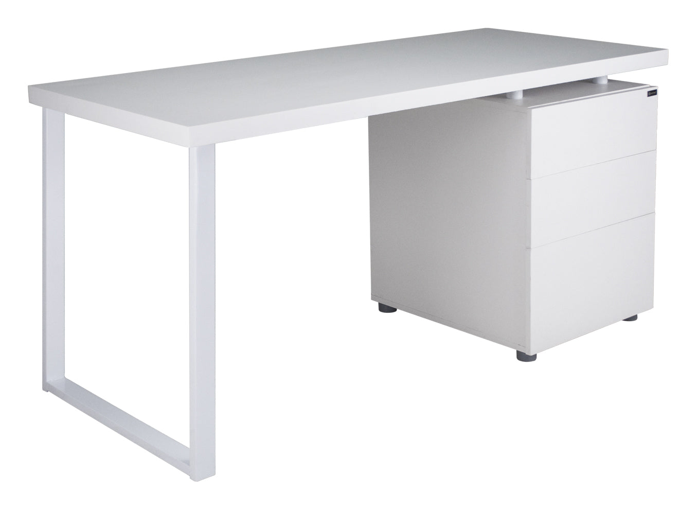 Scrivania per ufficio con cassettiera scrivania per cameretta colore bianco mod. Althea SC08AL