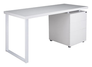 Scrivania per ufficio con cassettiera scrivania per cameretta colore bianco mod. Althea SC08AL