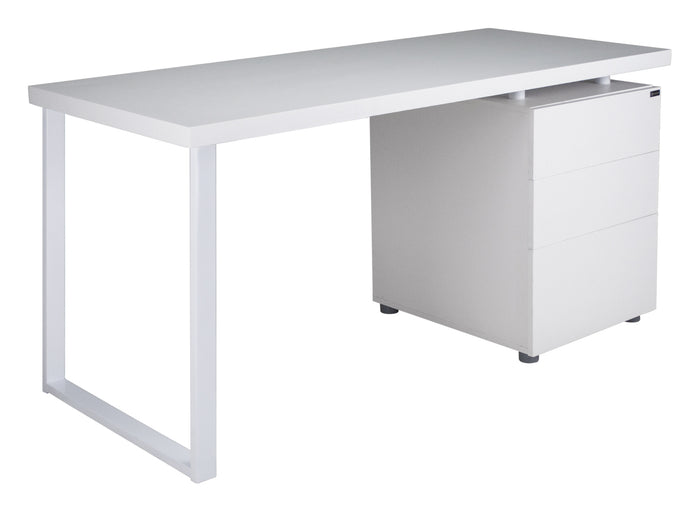 Scrivania per ufficio con cassettiera scrivania per cameretta colore bianco mod. Althea SC08AL