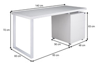 Scrivania per ufficio con cassettiera scrivania per cameretta colore bianco mod. Althea SC08AL