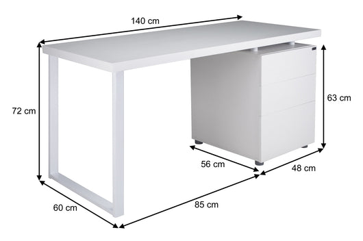Scrivania per ufficio con cassettiera scrivania per cameretta colore bianco mod. Althea SC08AL